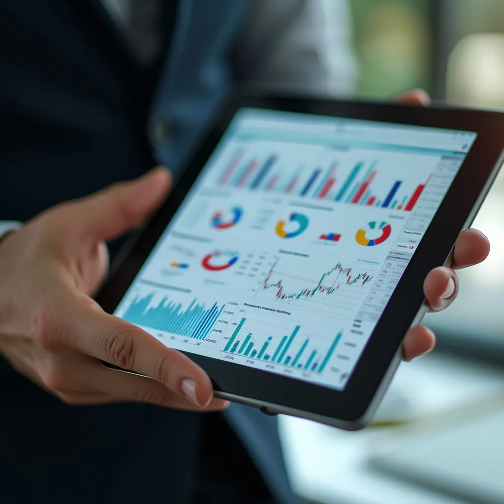 Consultor analizando datos financieros